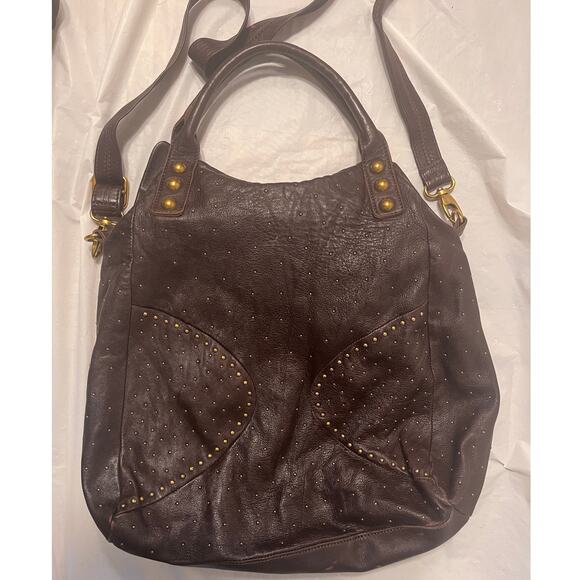 Vintage Abro brown leather crossbody bag with top handle - Picture 4 of 16